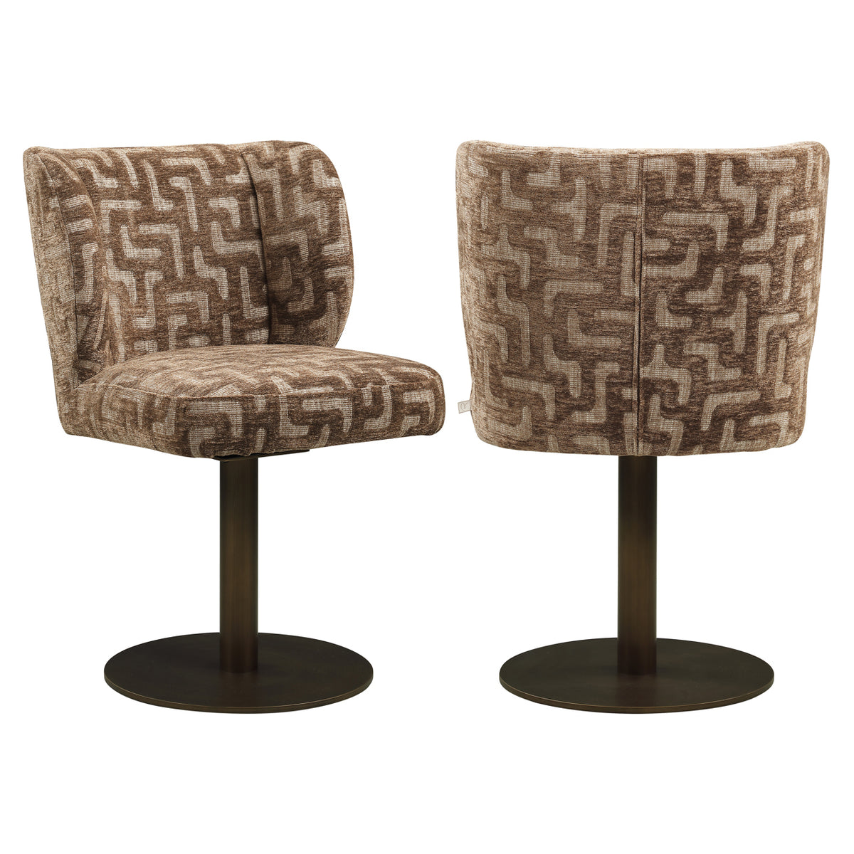 Richmond Interiors Esszimmerstuhl Fiona brown labyrinth swivel Richmond Interiors