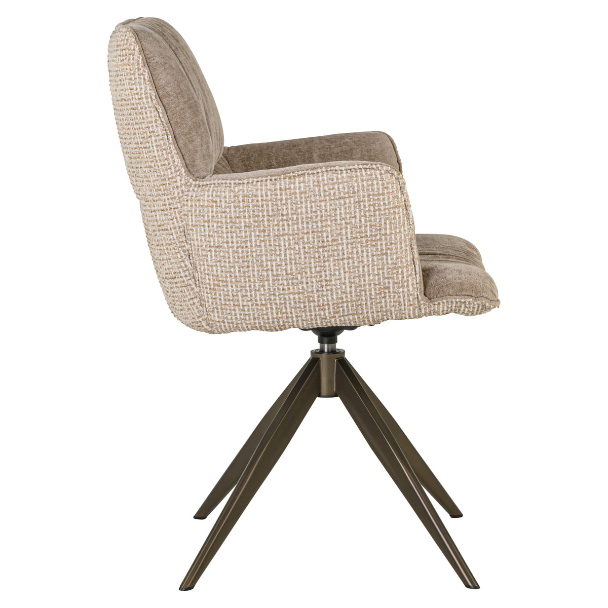 Richmond Interiors Esszimmerstuhl Chase cream blockweave swivel Richmond Interiors