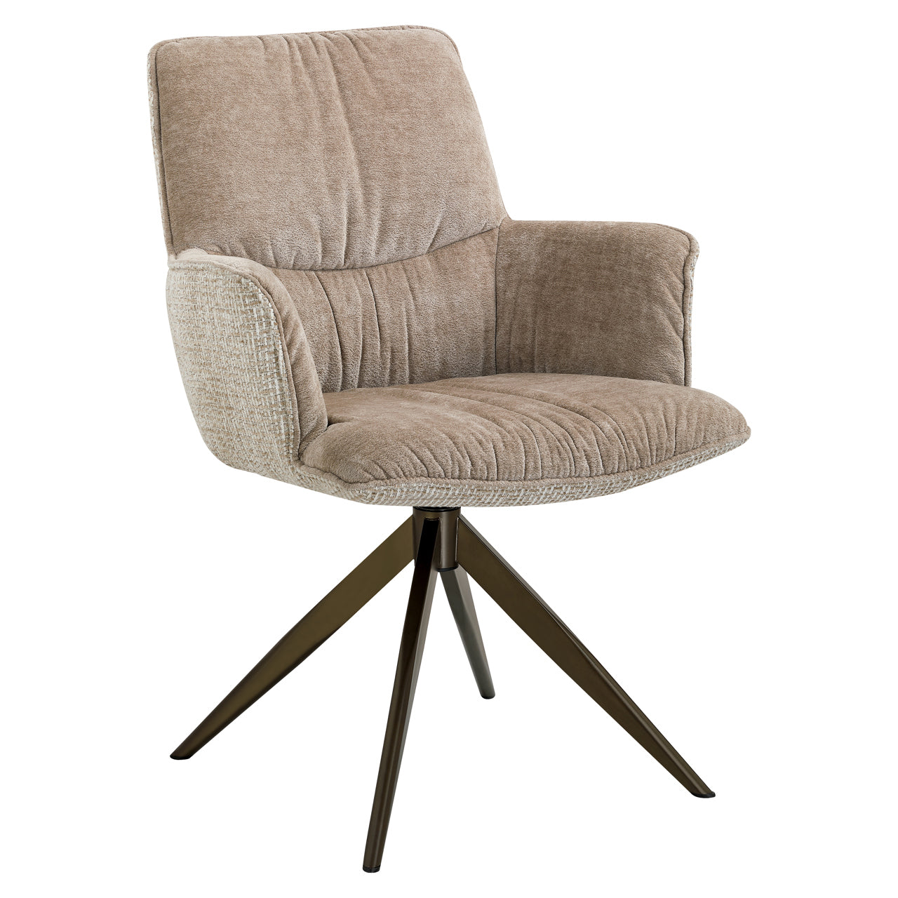 Richmond Interiors Esszimmerstuhl Chase cream blockweave swivel
