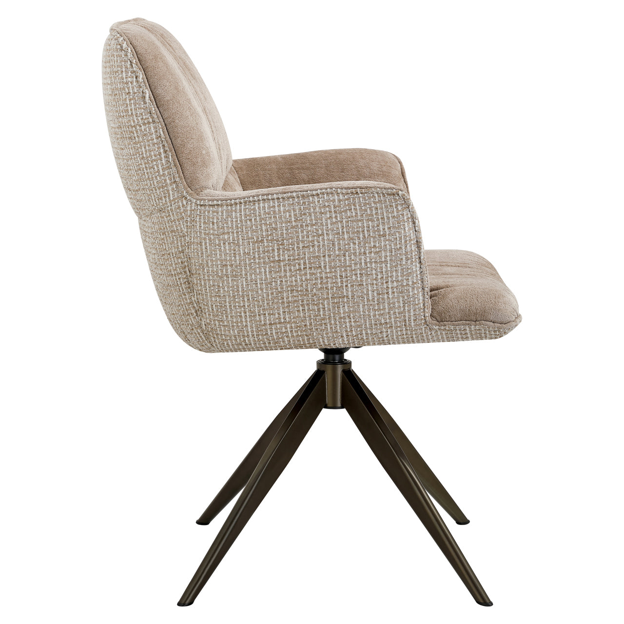 Richmond Interiors Esszimmerstuhl Chase cream blockweave swivel