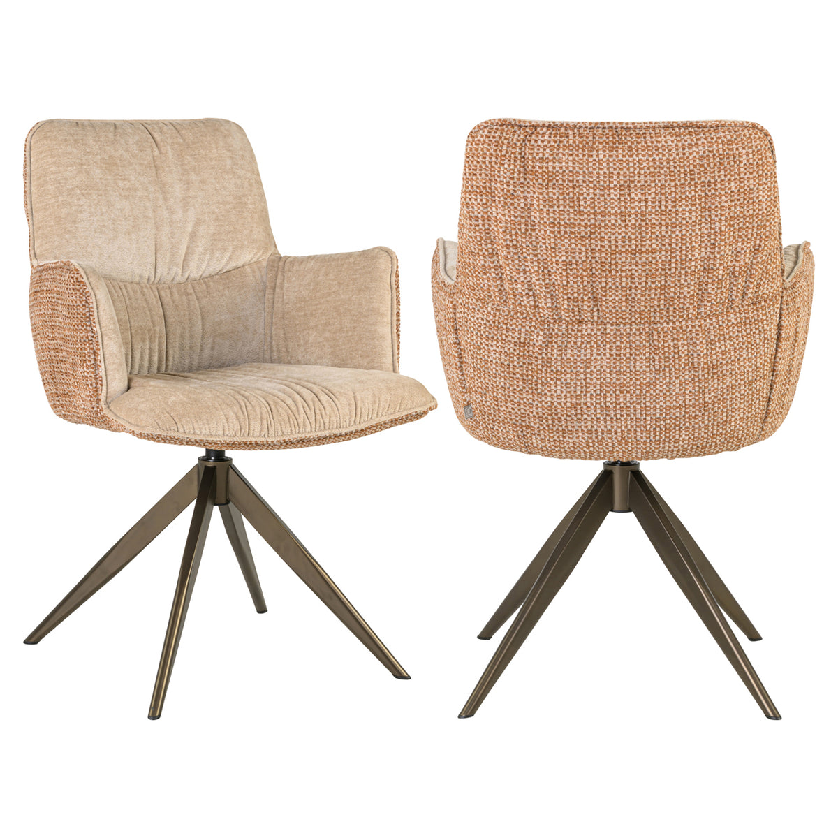 Richmond Interiors Esszimmerstuhl Chase ginger jacquard swivel Richmond Interiors