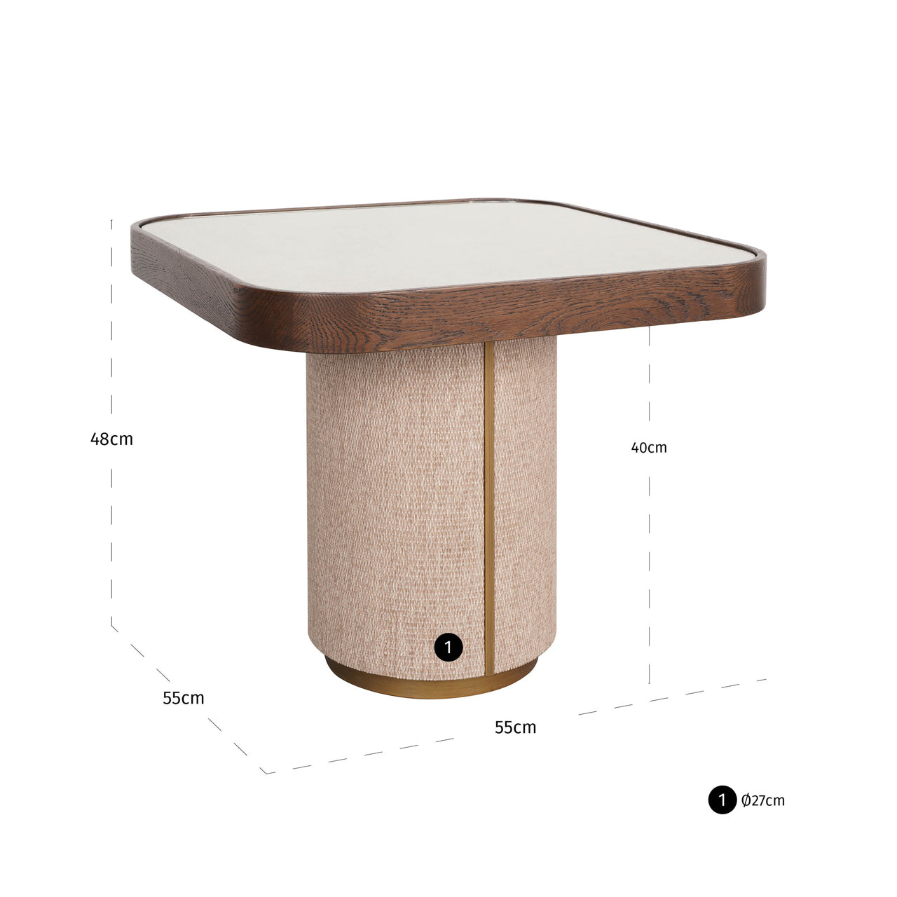 Richmond Interiors side table Willox beige including glass