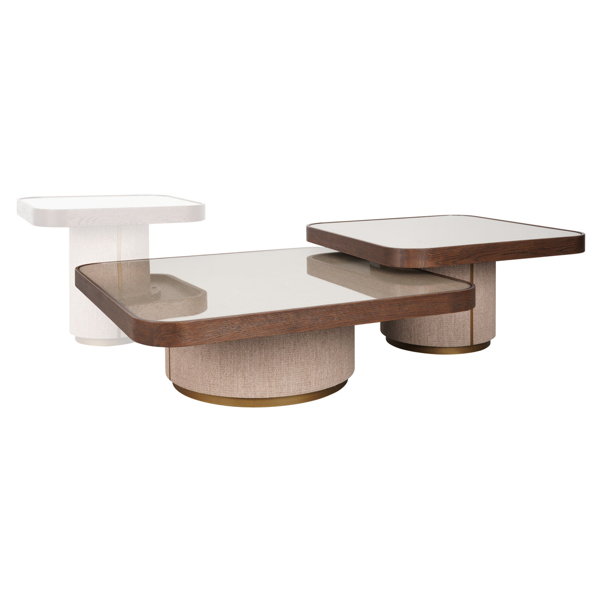 Richmond Interiors Couchtisch Willox beige including glass (Set of 2) Richmond Interiors