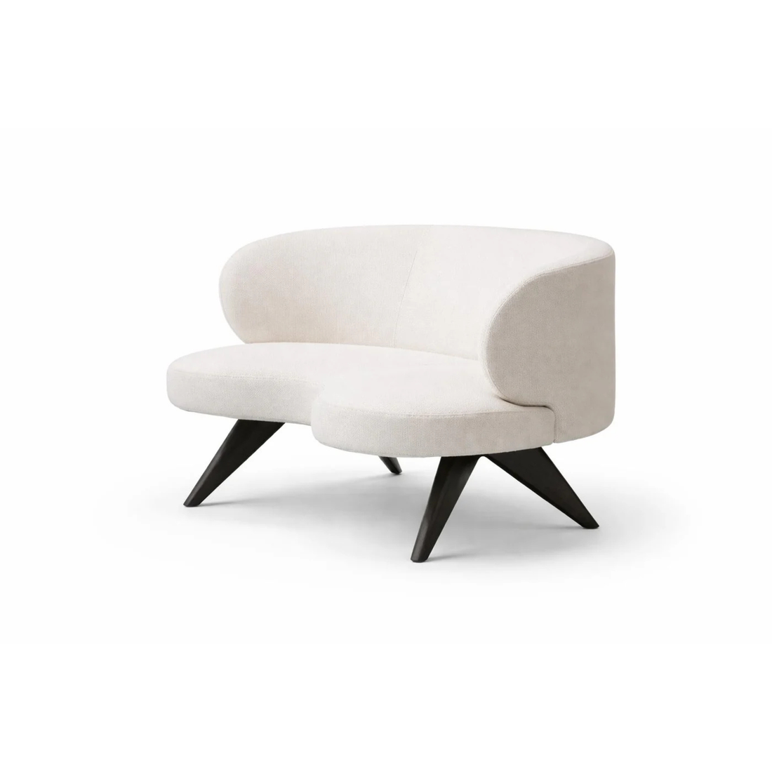 The Grand Collection Esssofa Ricardo Curved – Weiß-Beiger Stoff | Geschwungene Form Esssofa The Grand Collection