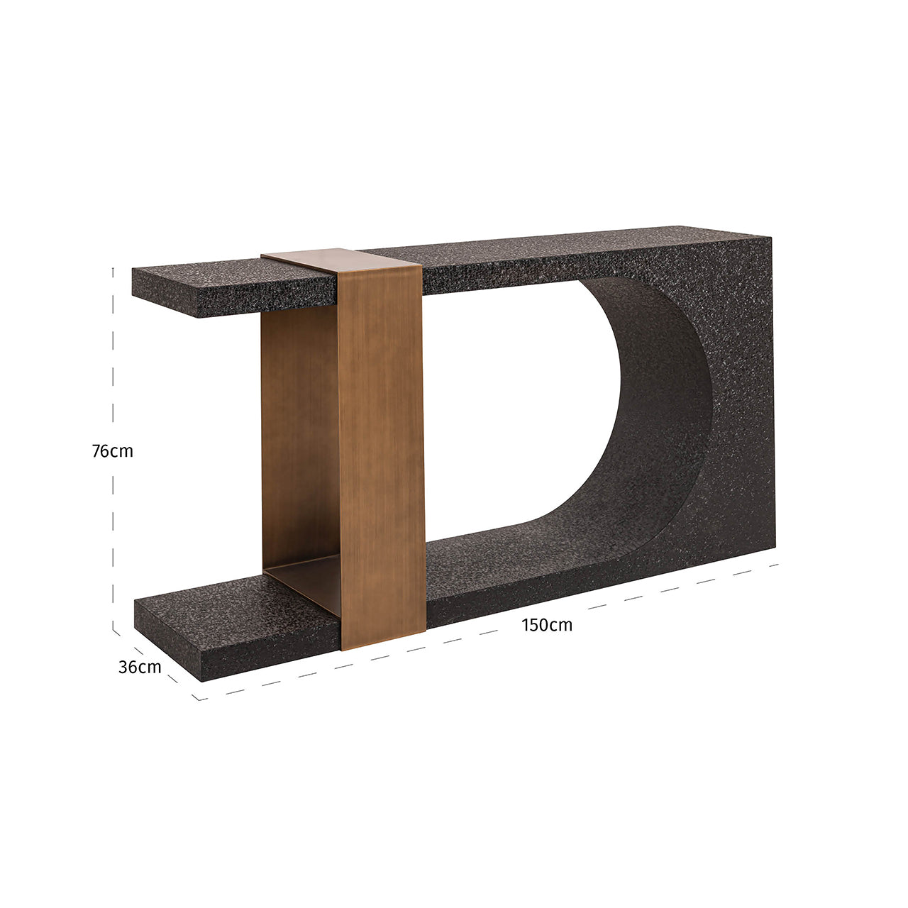 Richmond Interiors Konsolentisch Bazel (Black/gold) Konsolentisch Richmond Interiors