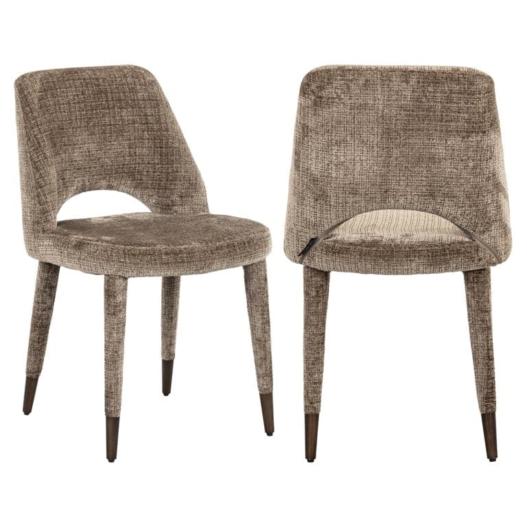 Richmond Interiors - 2er-Set Esszimmerstuhl Cecilia stone chenille fire retardant (Niagara 104 Stone Chenille) Esszimmerstuhl Richmond Interiors