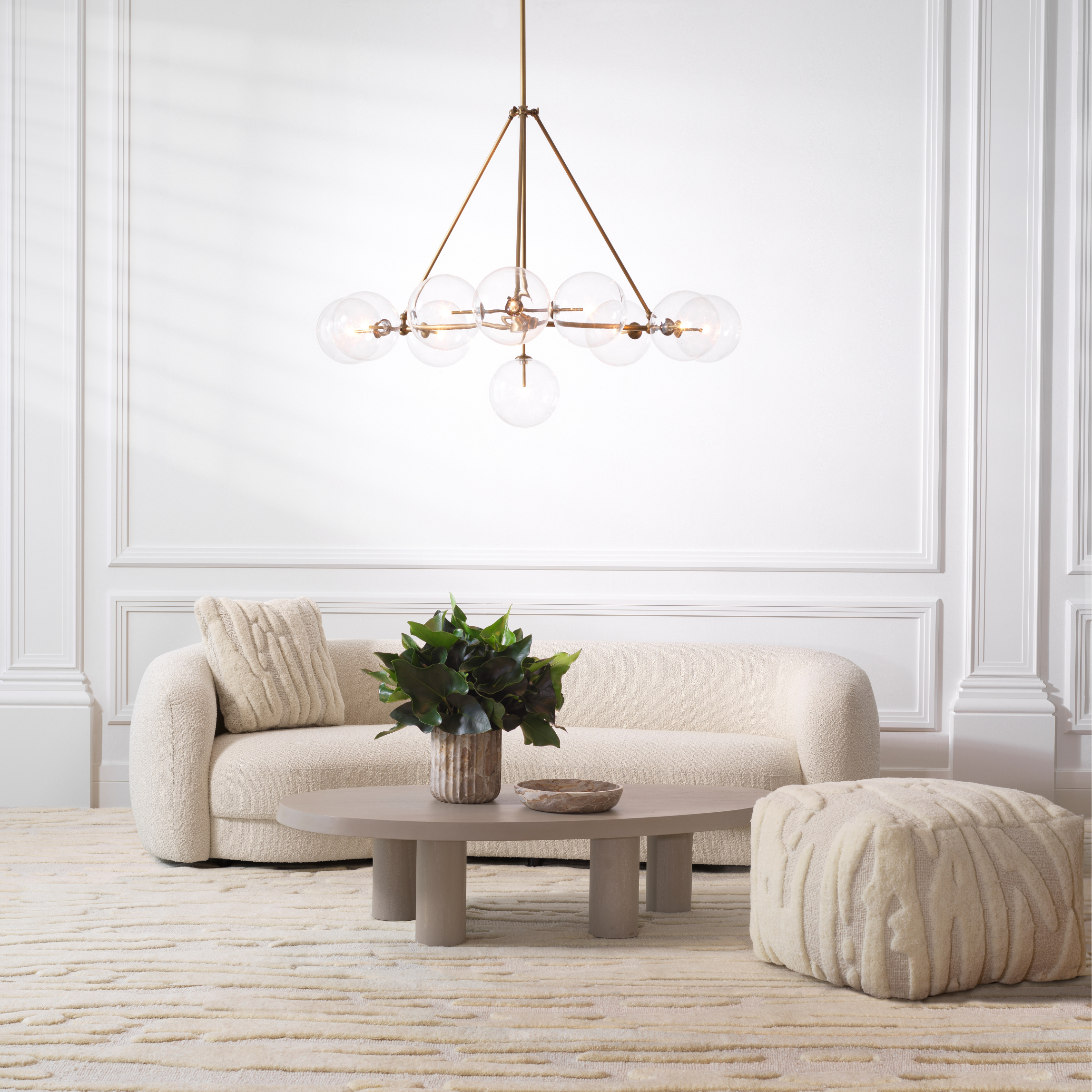 Eichholtz Hocker Zenon – Ivory Polsterhocker Eichholtz