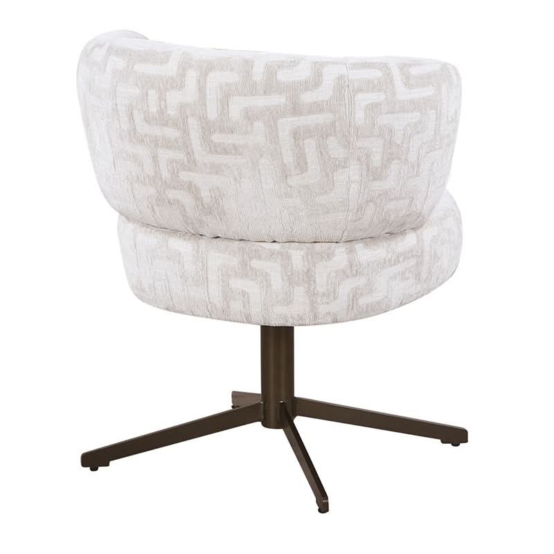 Pole to Pole Atlas Drehbarer Esszimmerstuhl mit Armlehnen (2er-Set) Maze Beige | Messingfarbener Drehfuß 2er-Set Esszimmerstühle Pole to Pole