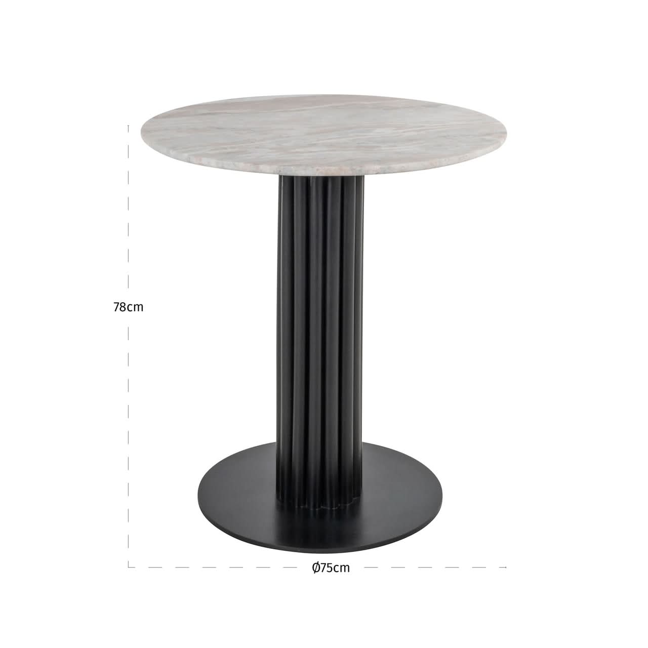 Richmond Interiors Bistrotisch Nyon Beige Ø75 Bistrotisch Richmond Interiors