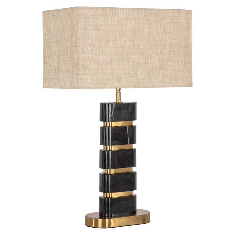 Richmond Interiors Tischlampe Levina inkl. Lampenschirm (Black/gold) Tischlampe Richmond Interiors