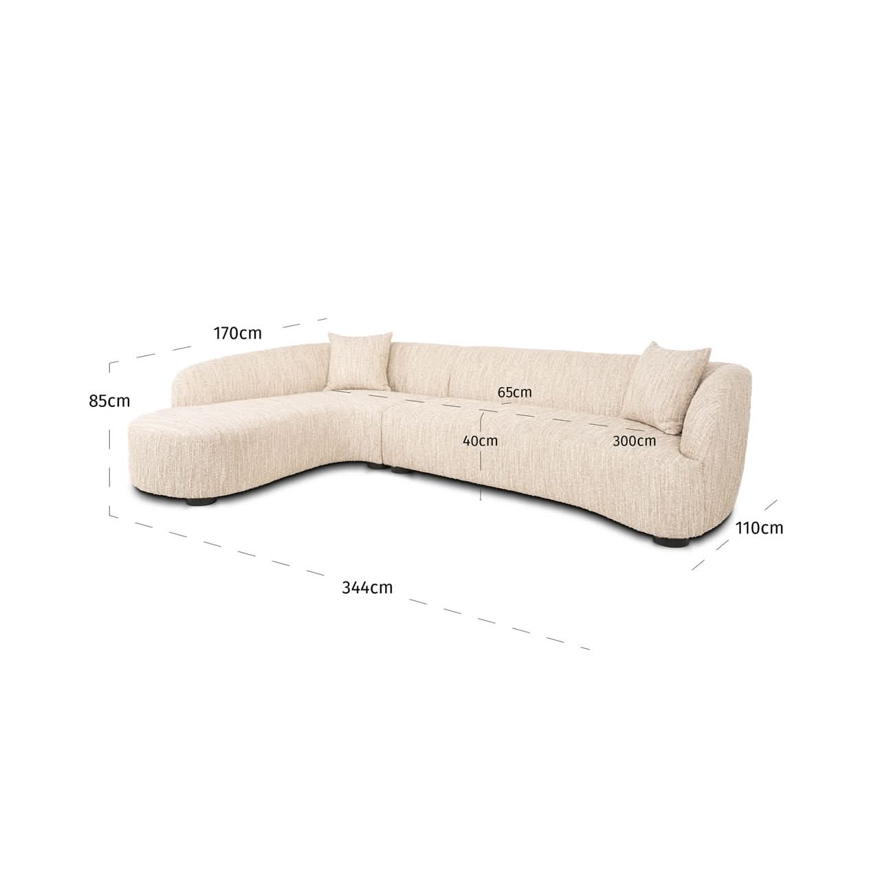 Richmond Interiors – Sofa Pandora beige angora Lounge Links Ecksofa Richmond Interiors