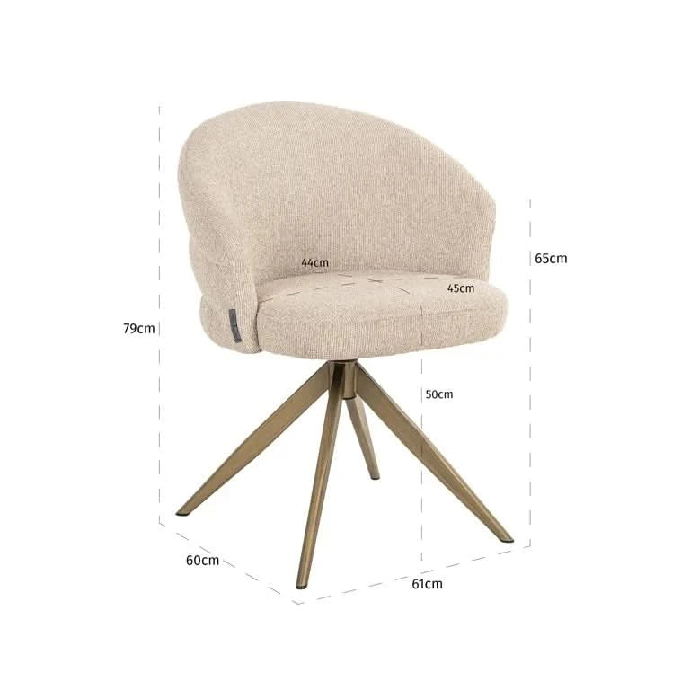 Richmond Interiors Drehstuhl Zendaya – Biscotti (Flammhemmend) Esszimmerstuhl Richmond Interiors