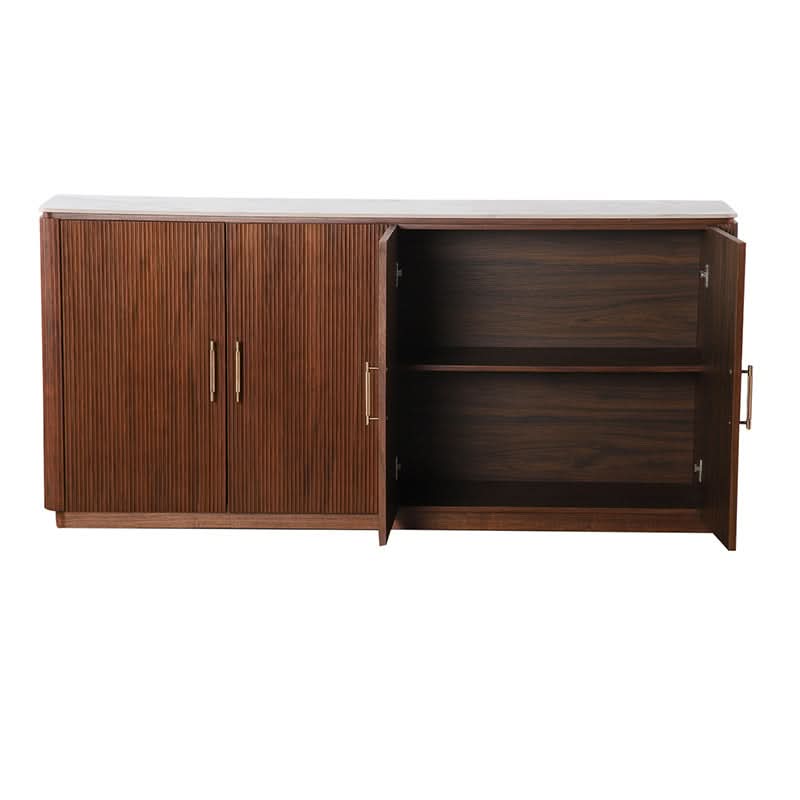 Pole to Pole URBAN CHIQUE Sideboard 180 cm – Marmoroptik und Walnussfurnier Sideboard Pole to Pole