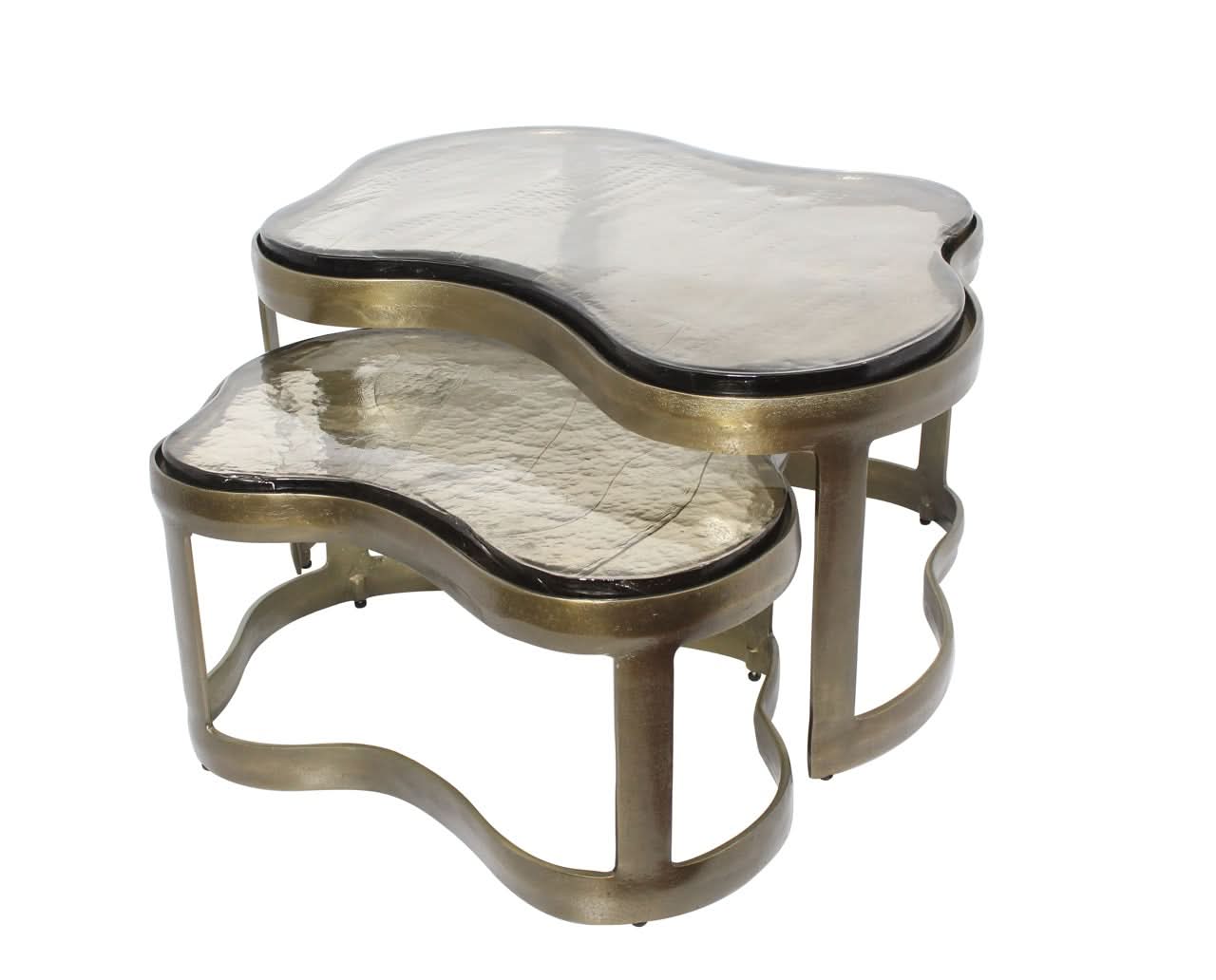 Richmond Interiors – Couchtisch-Set Fairfield Brass Antique (2er-Set) 2er-Set Couchtisch Richmond Interiors