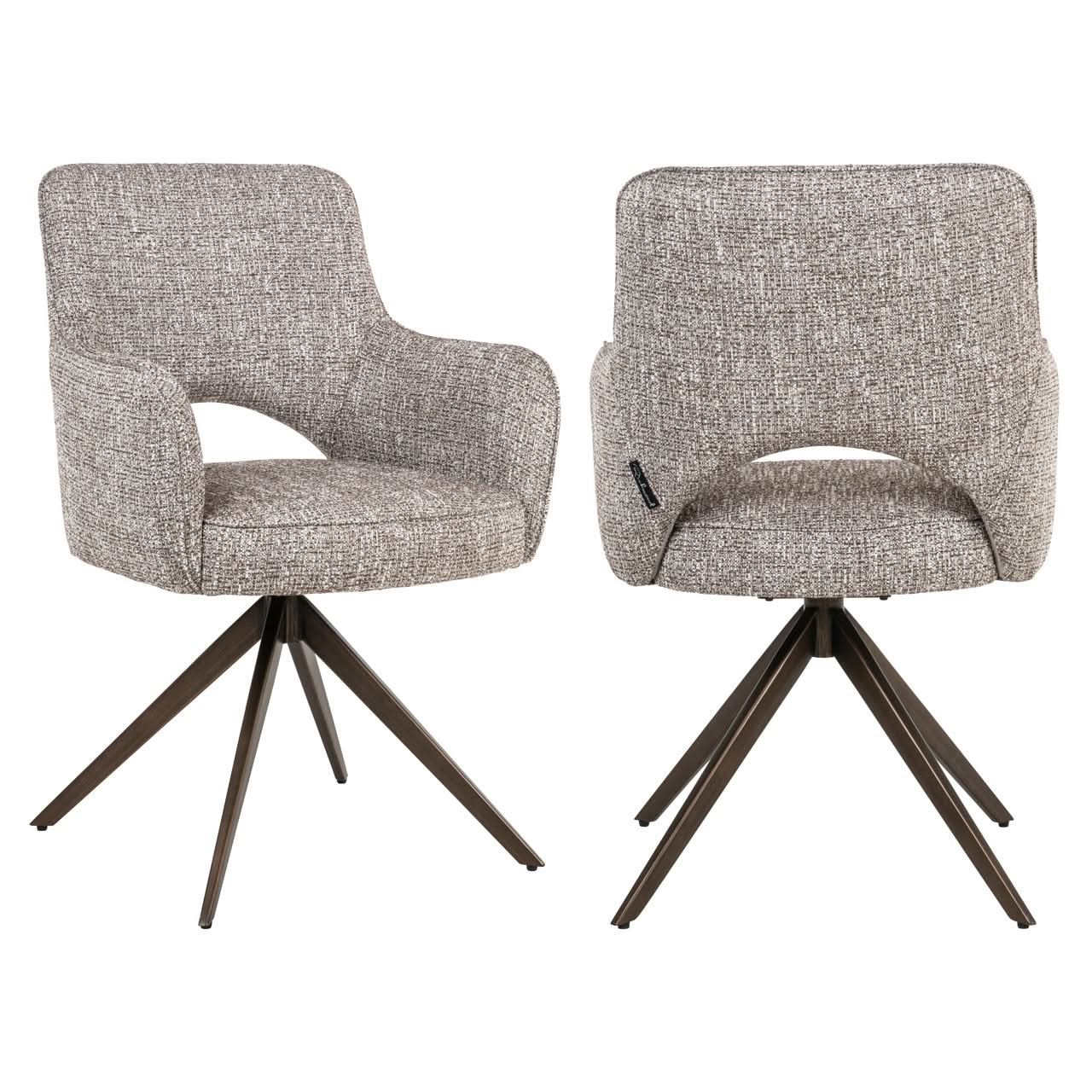 Richmond Interiors – Esszimmerstuhl Ginerva Earth Tweed (Drehfunktion) Esszimmerstühle Richmond Interiors