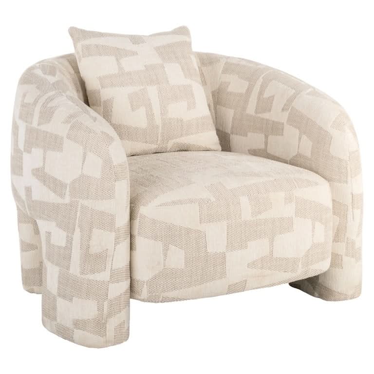 Richmond Interiors Loungesessel Tuscany – Beige Graffic Polstersessel Richmond Interiors