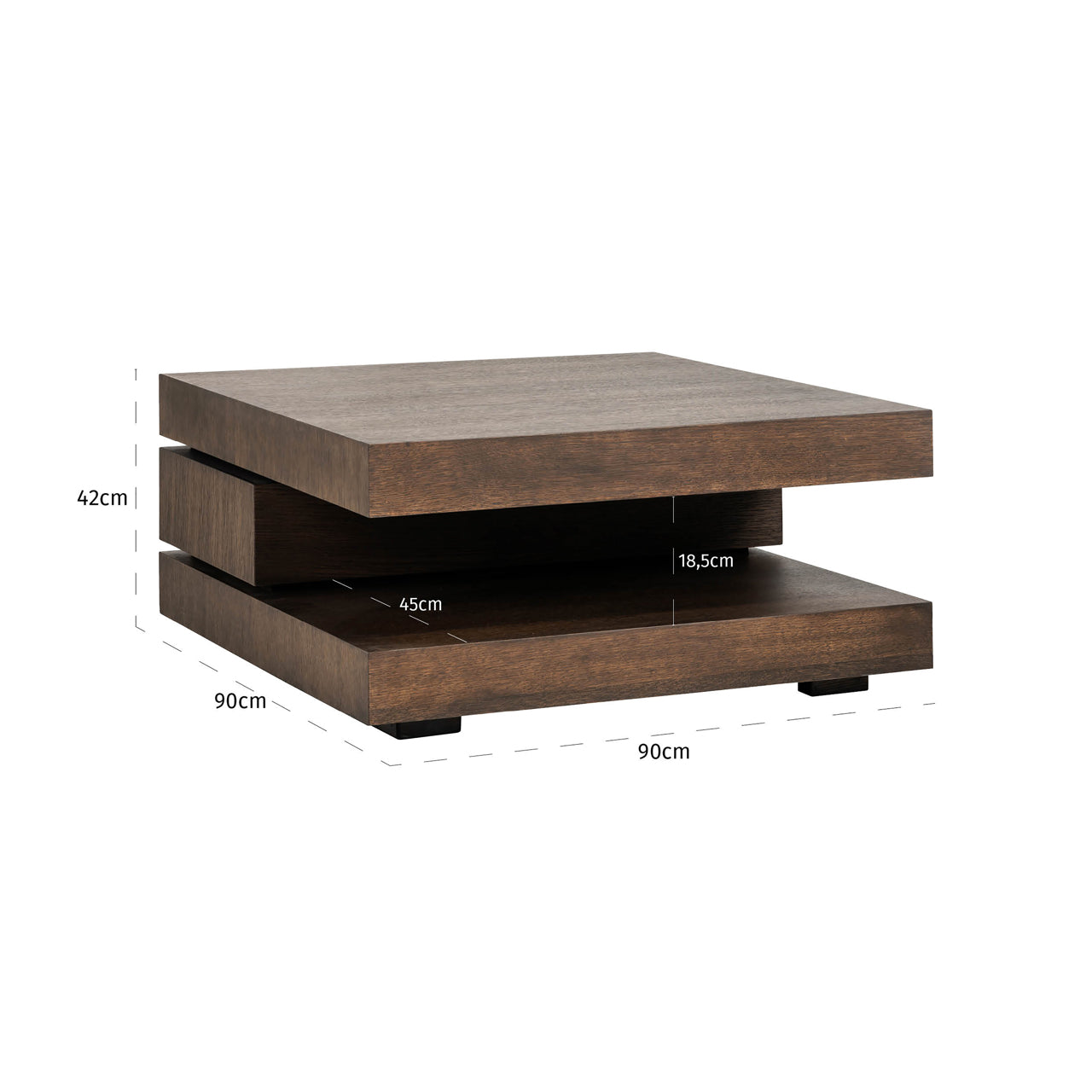 Richmond Interiors Couchtisch Oakura brown 90x90 Couchtisch Richmond Interiors