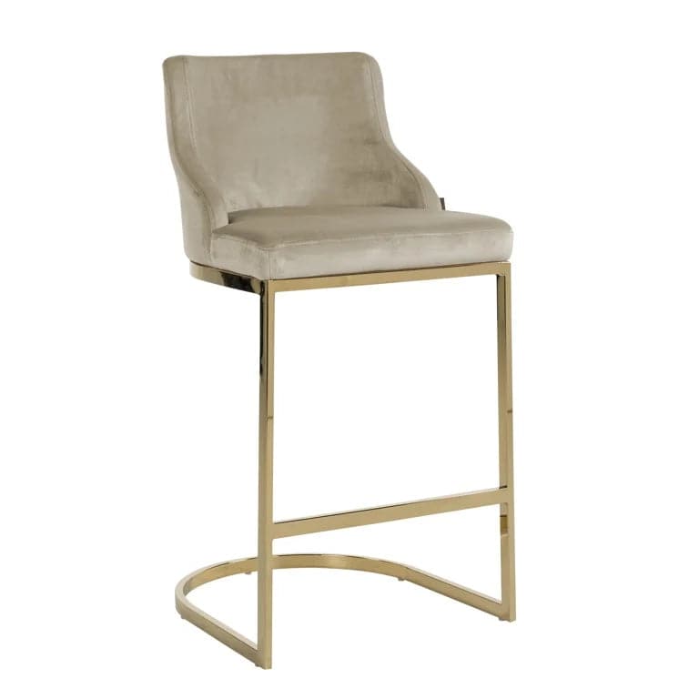 Richmond Interiors 2er-Set Barstuhl Bolton khaki velvet / gold fire retardant Barstuhl Richmond Interiors