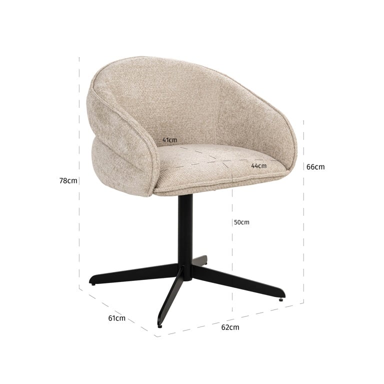 Richmond Interiors Drehstuhl Angelina cream unicorn (Unicorn 11 cream) Drehstuhl Richmond Interiors