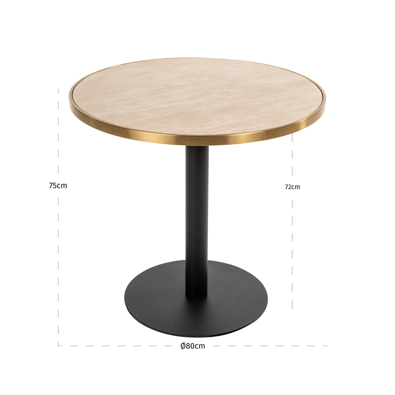 Richmond Interiors Bistro-Tisch Brazza beige 80Ø Bistro-Tisch Richmond Interiors