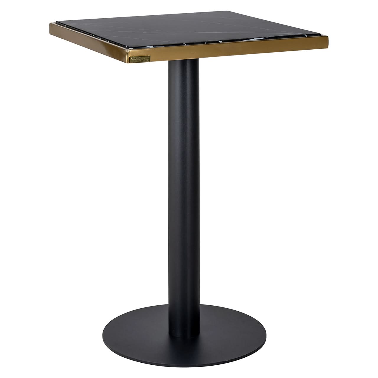Richmond Interiors Bistrotisch Zenza Schwarz/Gold 50 × 50 cm Bistrotisch Richmond Interiors