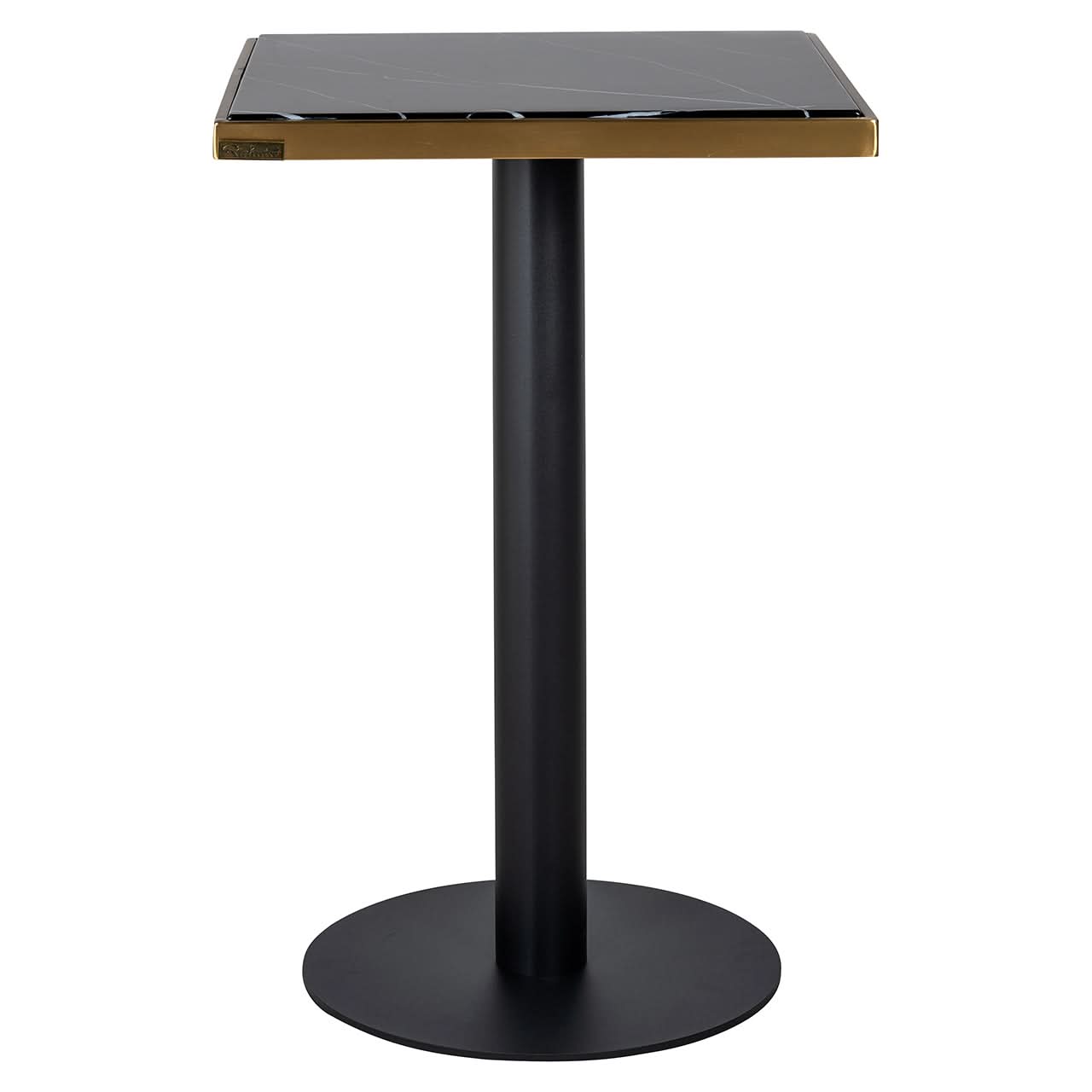 Richmond Interiors Bistrotisch Zenza Schwarz/Gold 50 × 50 cm Bistrotisch Richmond Interiors