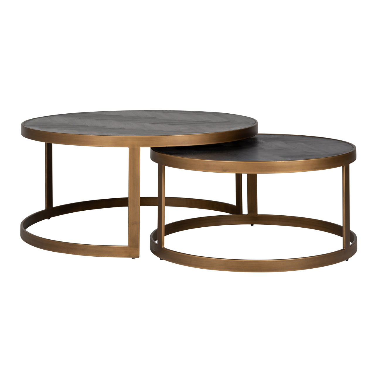 Richmond Interiors Couchtisch Blackbone Brass black rustic (Set of 2) Couchtisch Richmond Interiors