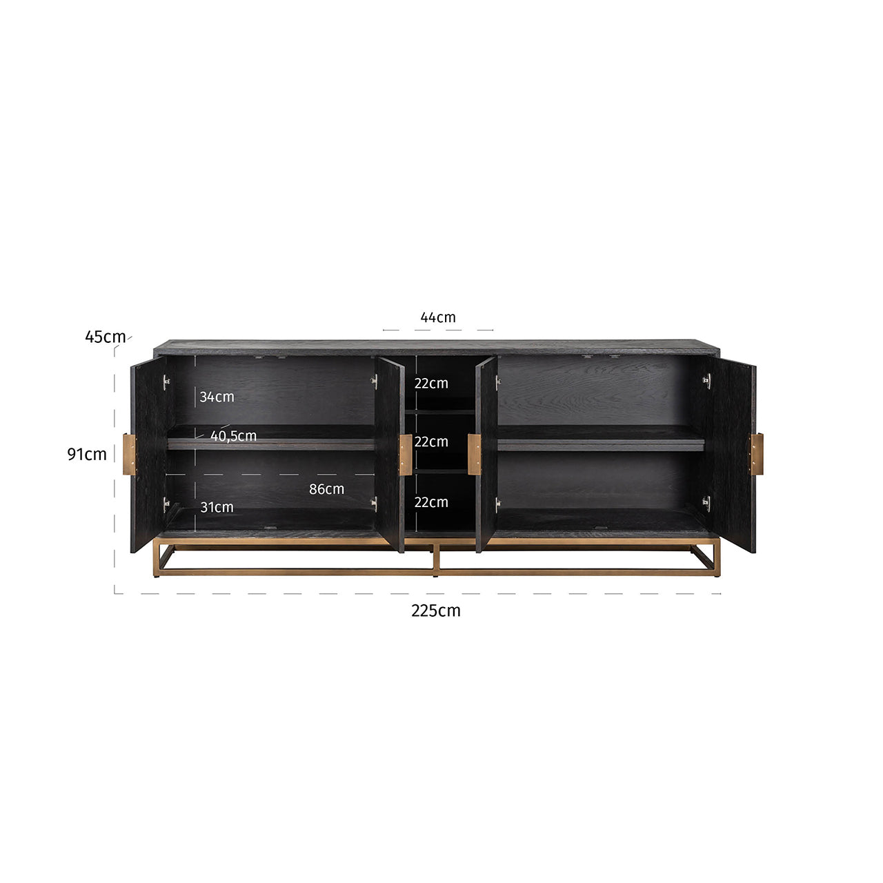 Richmond Interiors Sideboard Blackbone Brass black rustic Sideboard Richmond Interiors