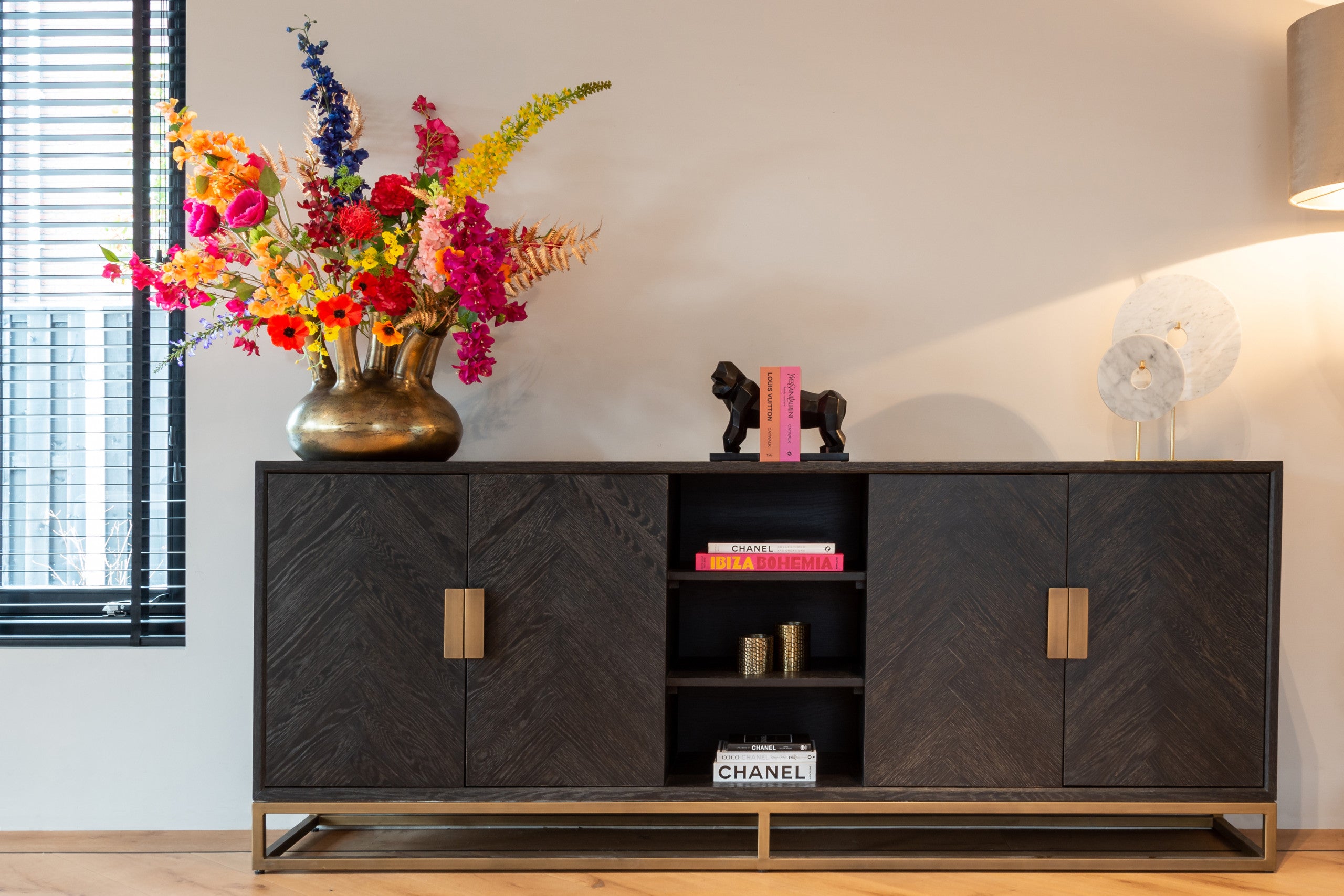 Richmond Interiors Sideboard Blackbone Brass black rustic Sideboard Richmond Interiors