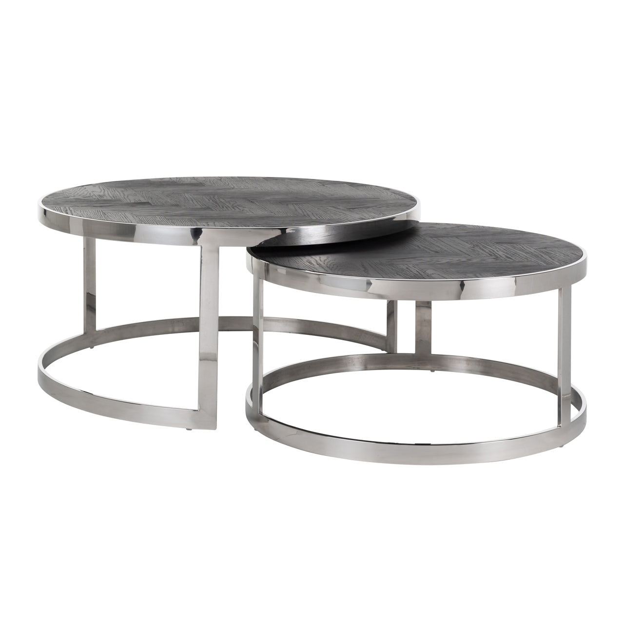 Richmond Interiors Couchtisch Blackbone Silver black rustic (Set of 2) Couchtisch Richmond Interiors