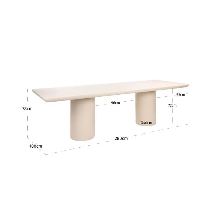 Richmond Interiors Urban Bloom Esstisch 280 cm – Sandstone Finish Esstisch eckig Richmond Interiors
