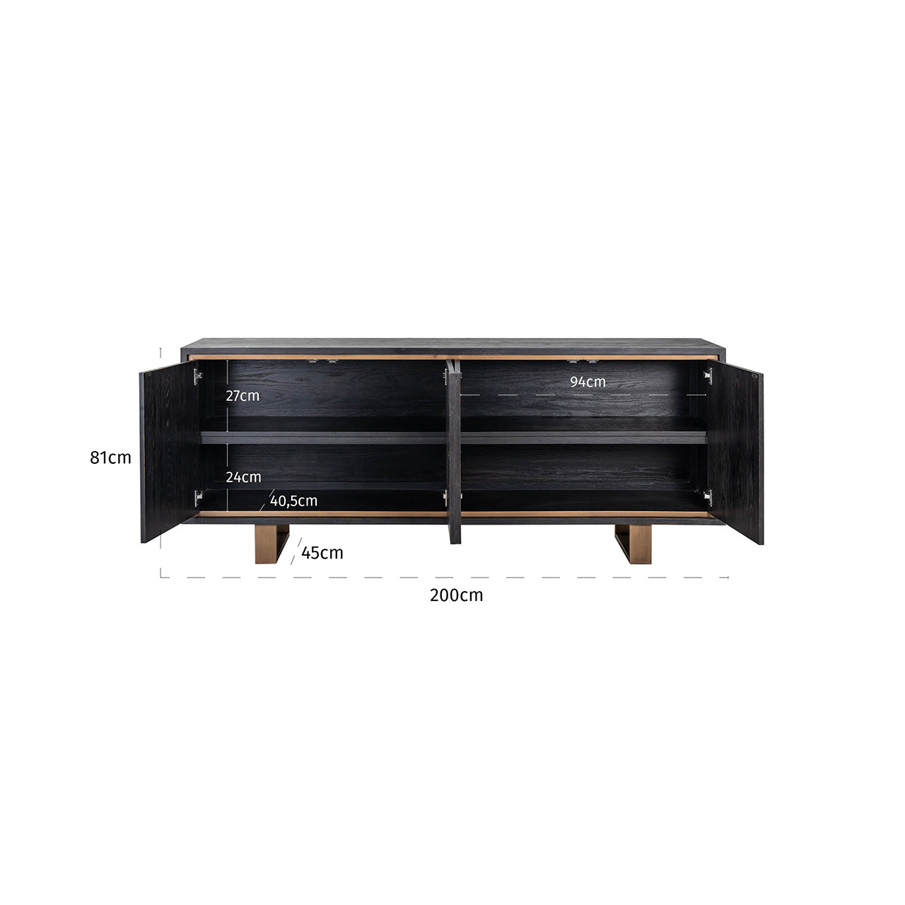 Richmond Interiors Sideboard Hunter black rustic Sideboard Richmond Interiors