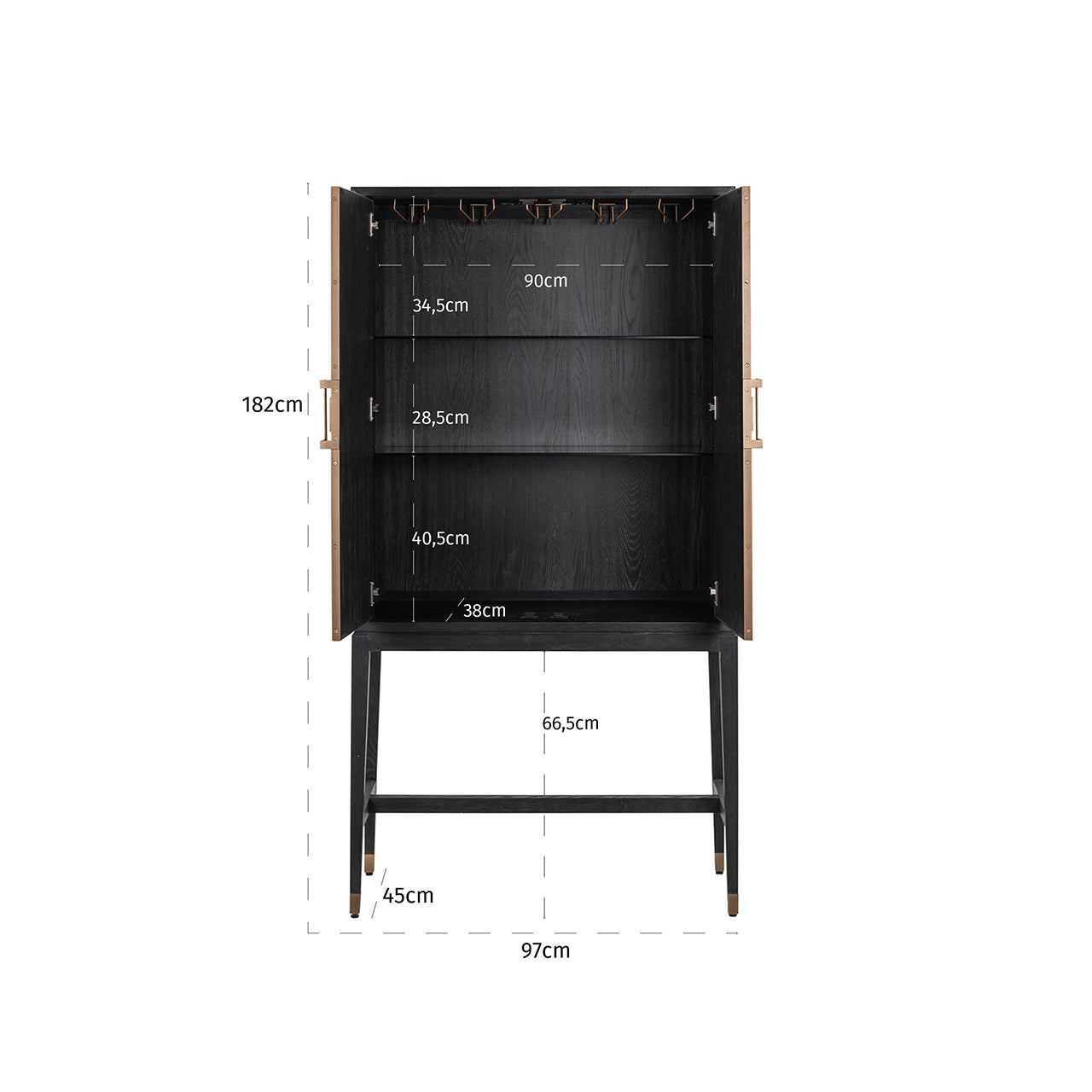 Richmond Interiors Schrank Bloomville brass shagreen Schrank Richmond Interiors