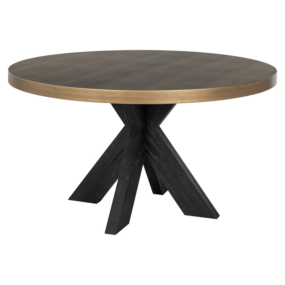 Richmond Interiors Esstisch Bloomville brass shagreen incl. glass top 140Ø Esstisch Richmond Interiors