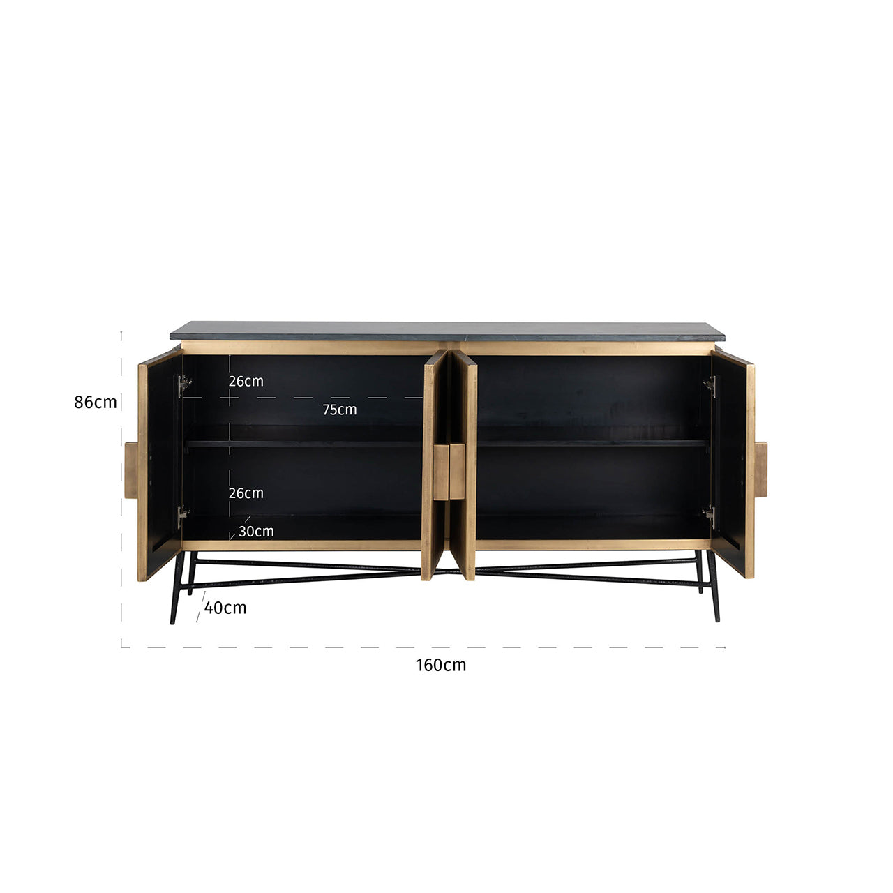 Richmond Interiors Sideboard Ironville gold Sideboard Richmond Interiors