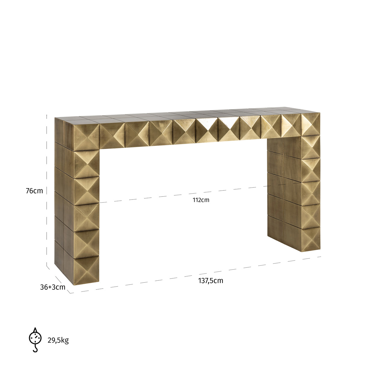 Richmond Interiors Konsole Collada brushed gold Konsole Richmond Interiors