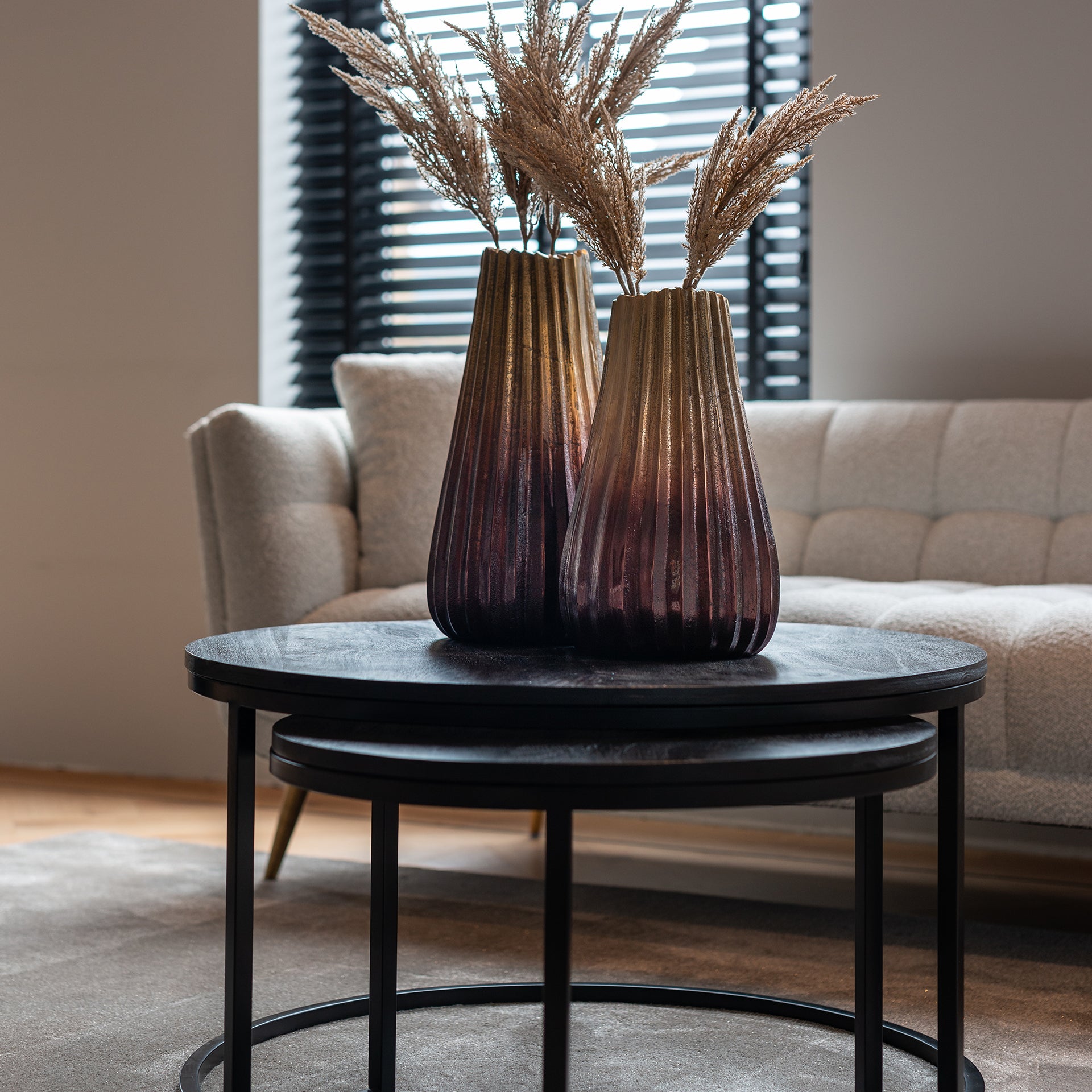 Richmond Interiors Couchtisch Catana 2er Set (Schwarz) Couchtisch-Set Richmond Interiors