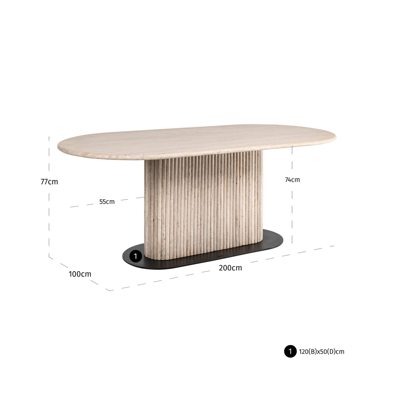 Richmond Interiors La Cantera dining table beige 200