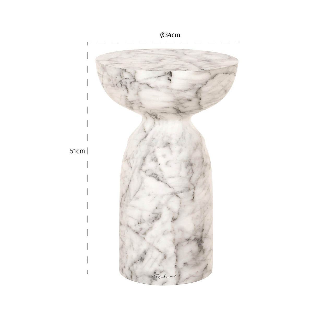 Richmond Interiors Beistelltisch Kita white Beistelltisch Richmond Interiors