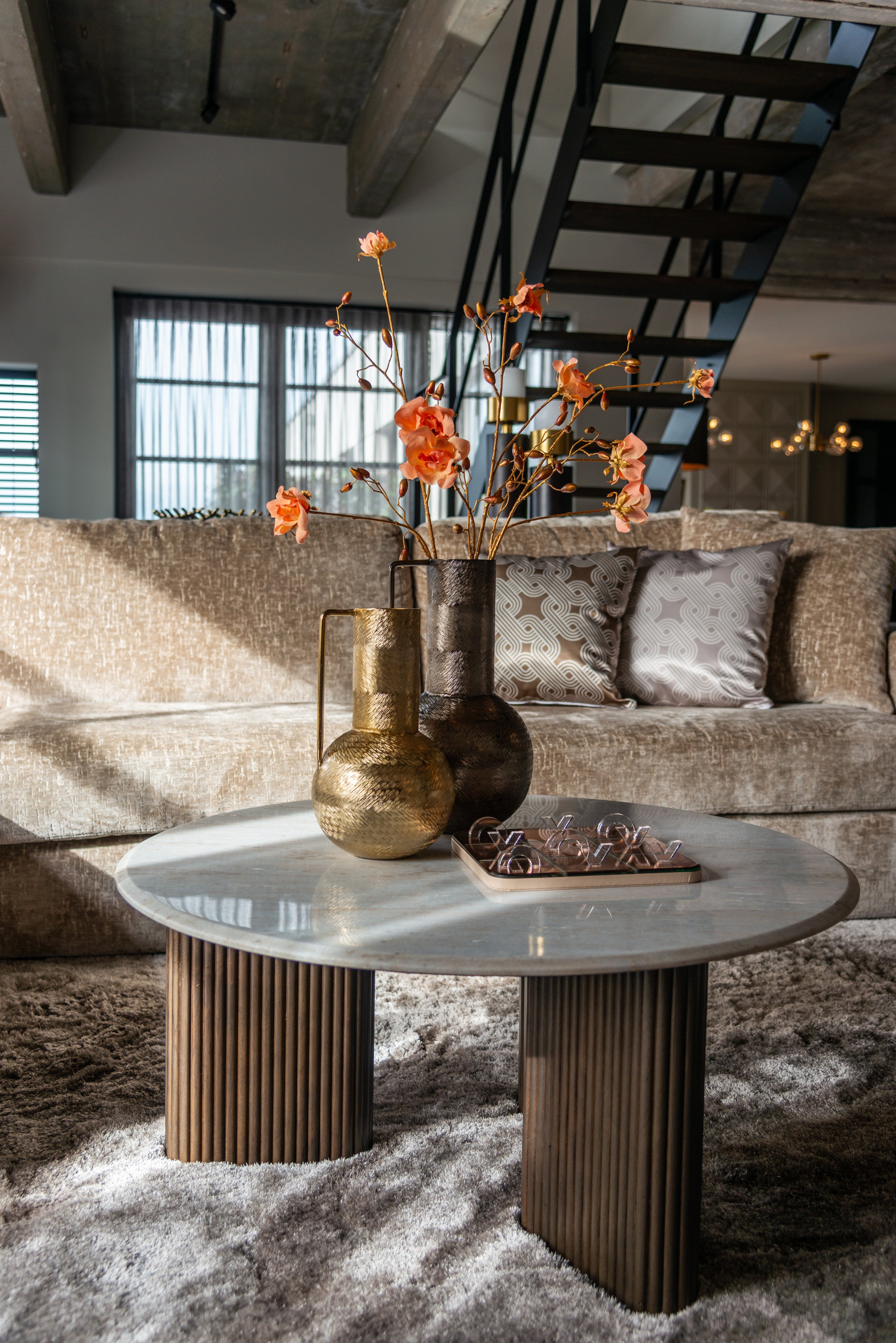 Richmond Interiors Kissen Mindy quadrant cream 50x50