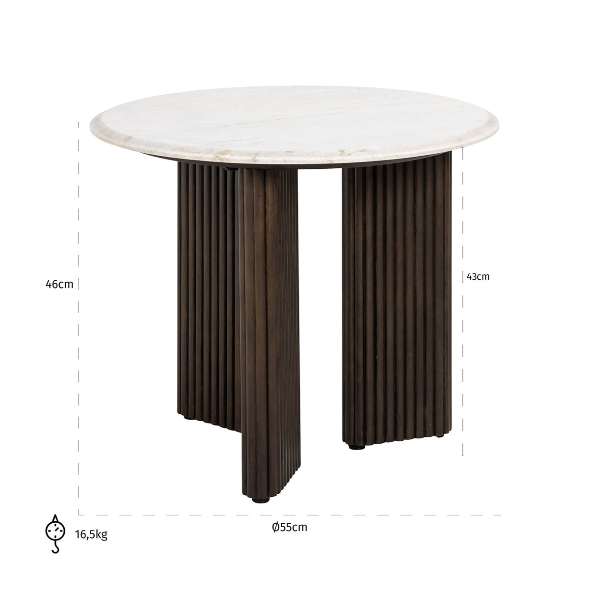 Richmond Interiors Beistelltisch Mayfield brown 55Ø Richmond Interiors