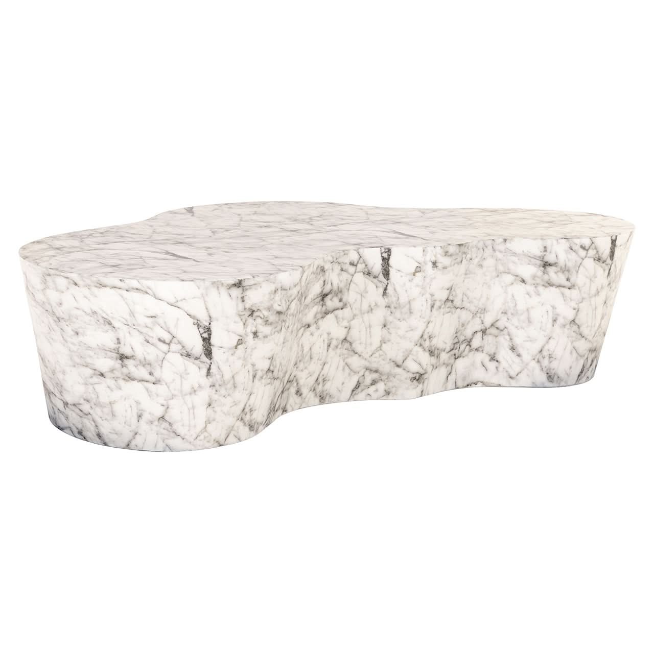 Richmond Interiors Couchtisch Rockyard faux white marble (White) Couchtisch asymmetrisch Richmond Interiors