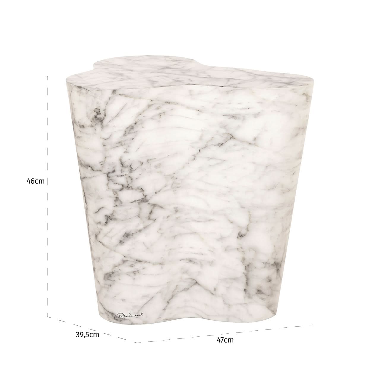 Richmond Interiors Beistelltisch Rockyard faux white marble (White) Beistelltisch rund Richmond Interiors
