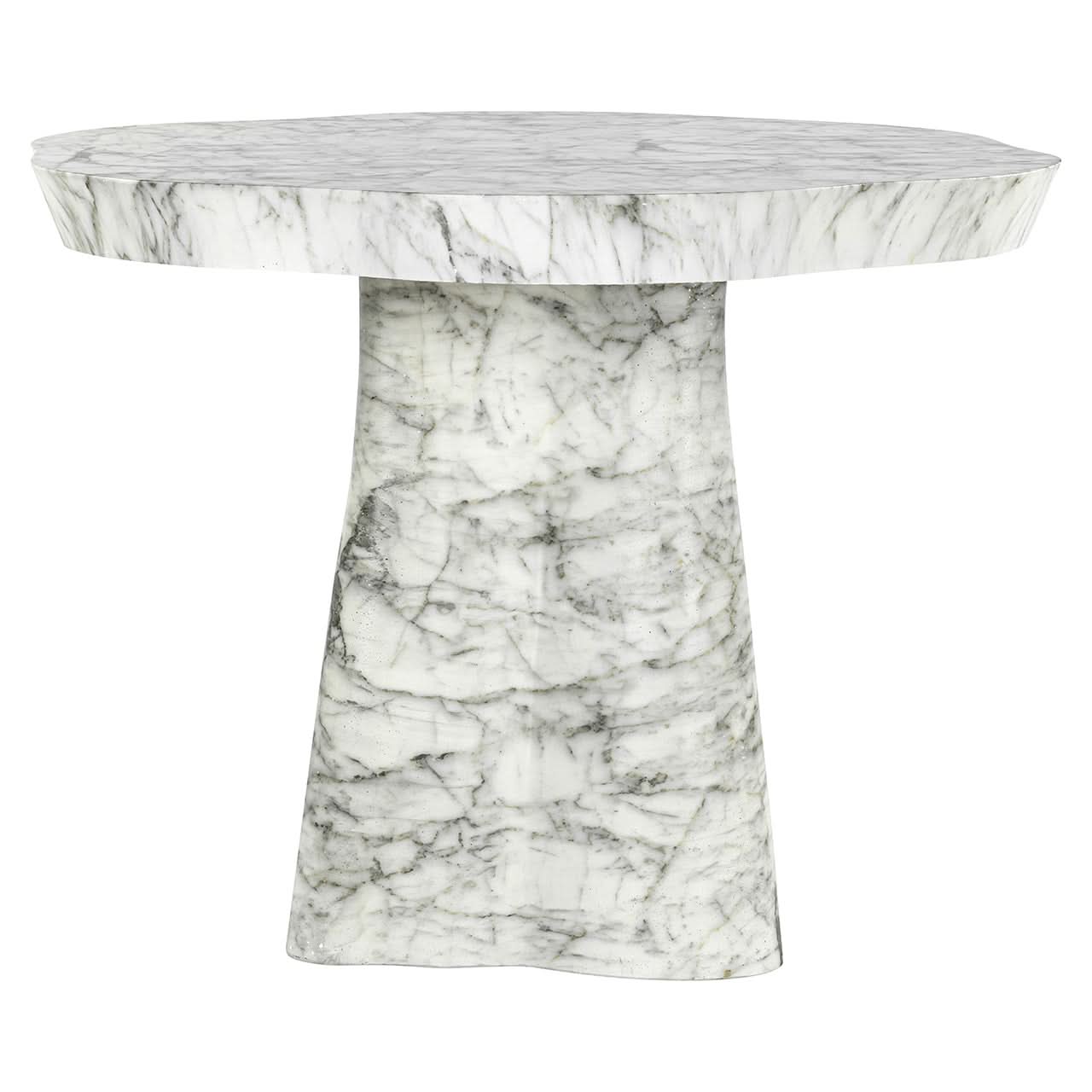 Richmond Interiors Esstisch Rockyard 100Ø faux white marble (White) Esstisch rund Richmond Interiors