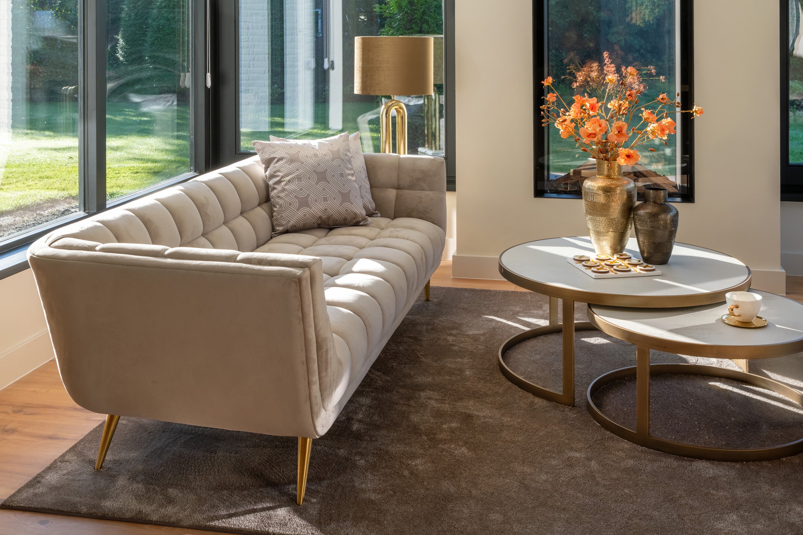 Richmond Interiors Kissen Mindy quadrant cream 50x50