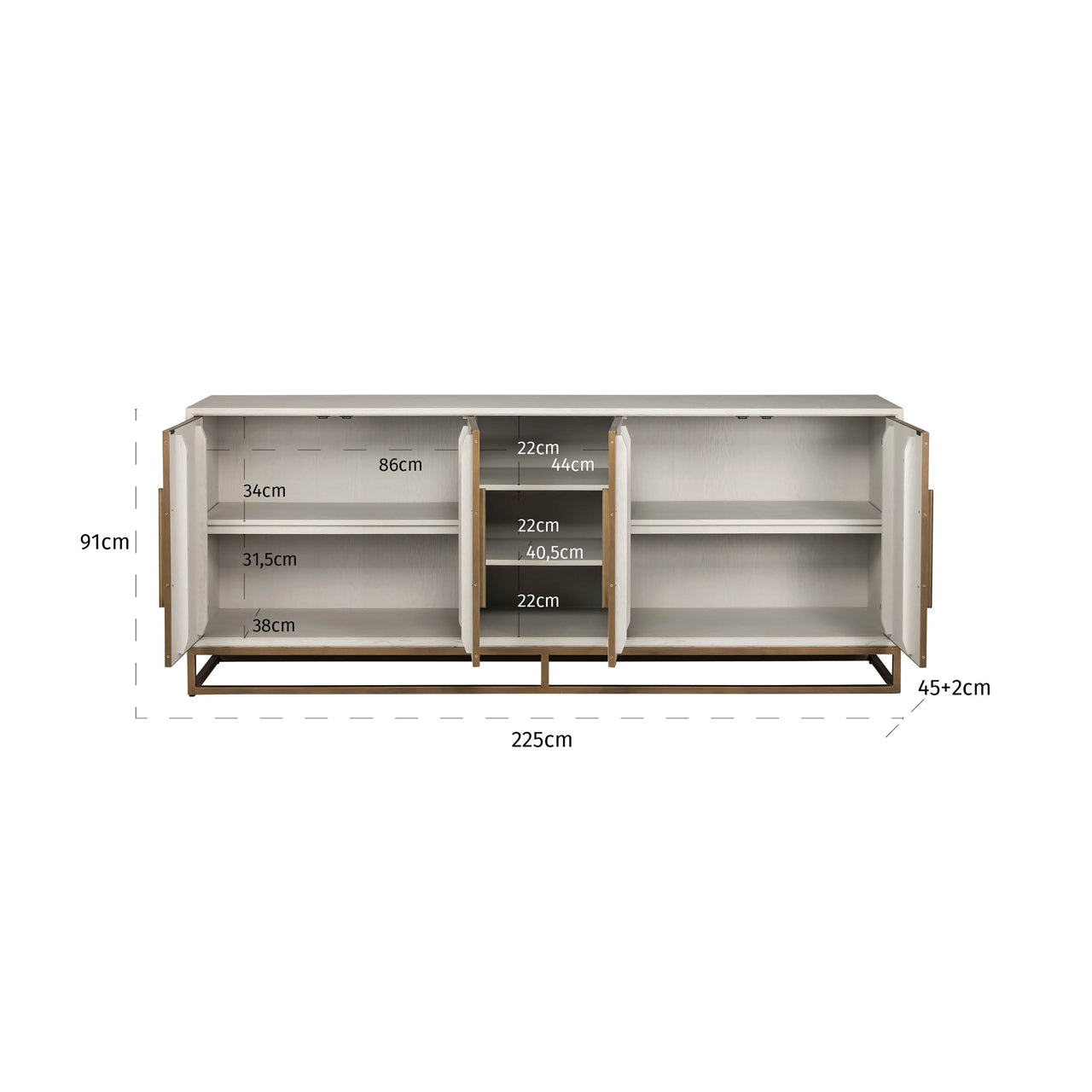 Richmond Interiors Sideboard Whitebone verona grey Sideboard Richmond Interiors