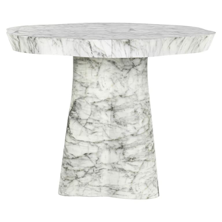 Richmond Interiors Esstisch Rockyard 140Ø faux white marble (White) Esstisch rund Richmond Interiors