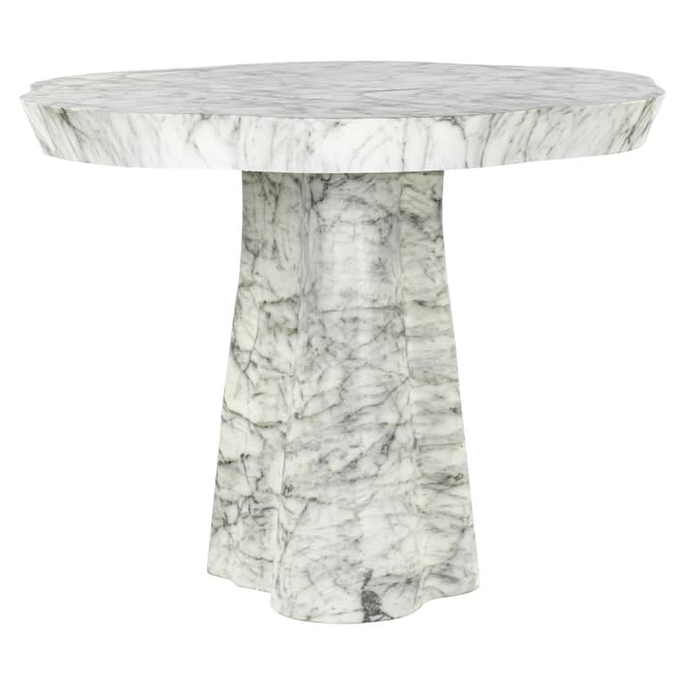 Richmond Interiors Esstisch Rockyard 140Ø faux white marble (White) Esstisch rund Richmond Interiors