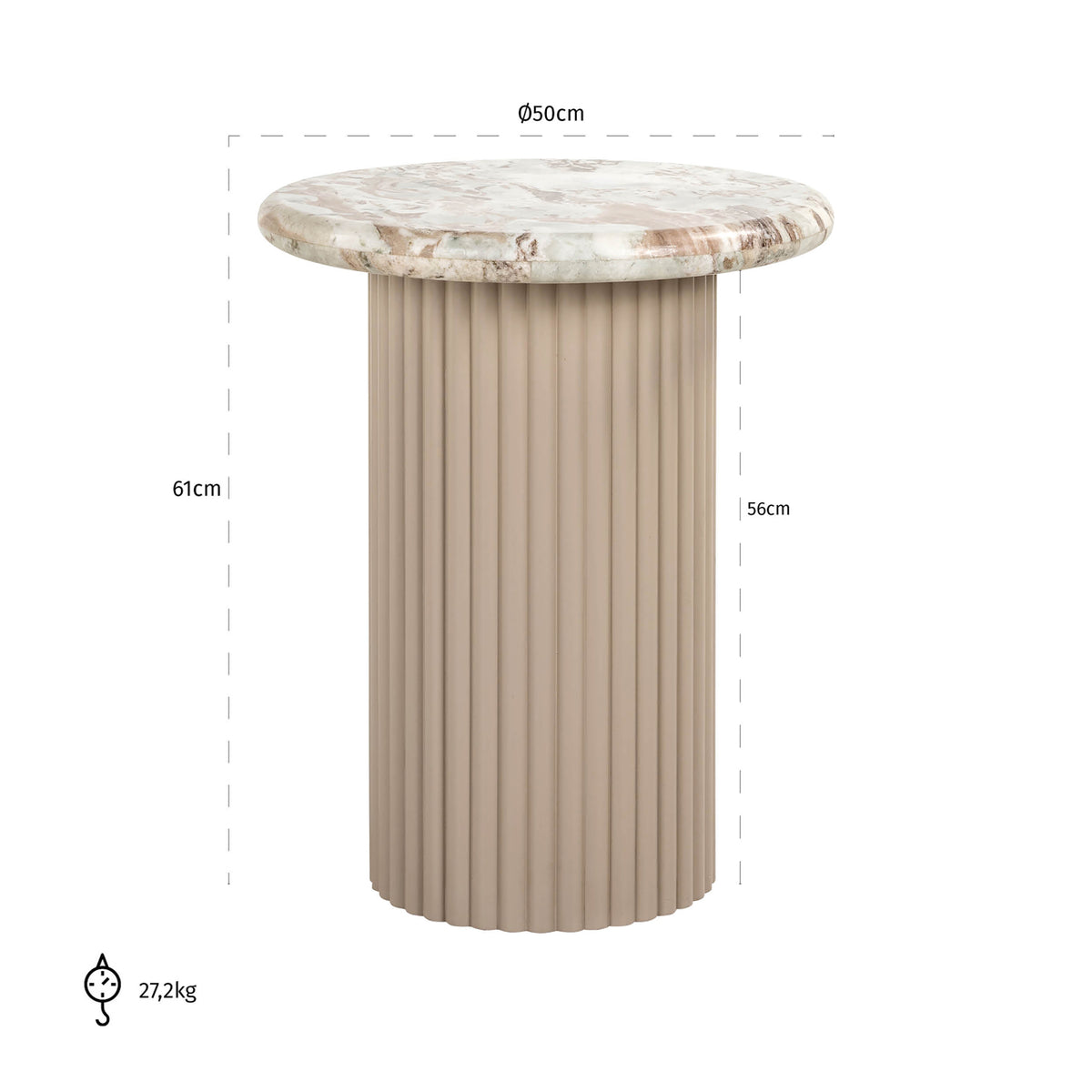Richmond Interiors Beistelltisch Coronel Blush beige Richmond Interiors
