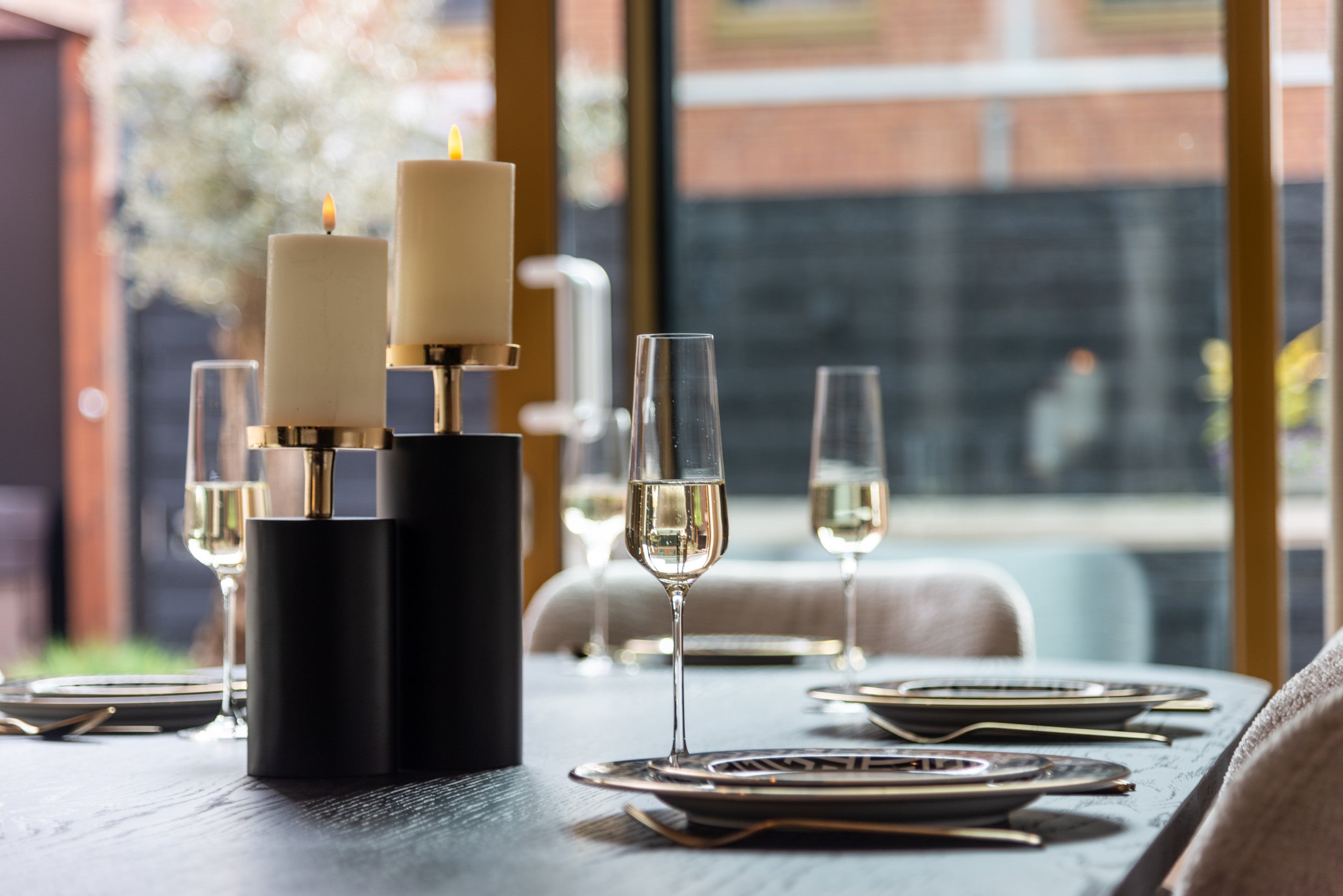 Richmond Interiors Kerzenhalter Caya black/gold small Kerzenhalter Richmond Interiors